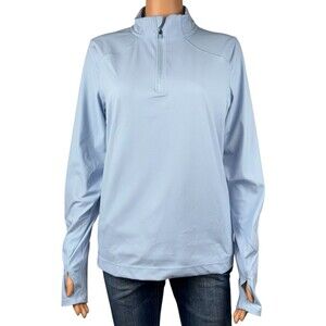Mondetta Active Ribbed Active Top Shirt Pullover Long Sleeve Blue Womens Medium